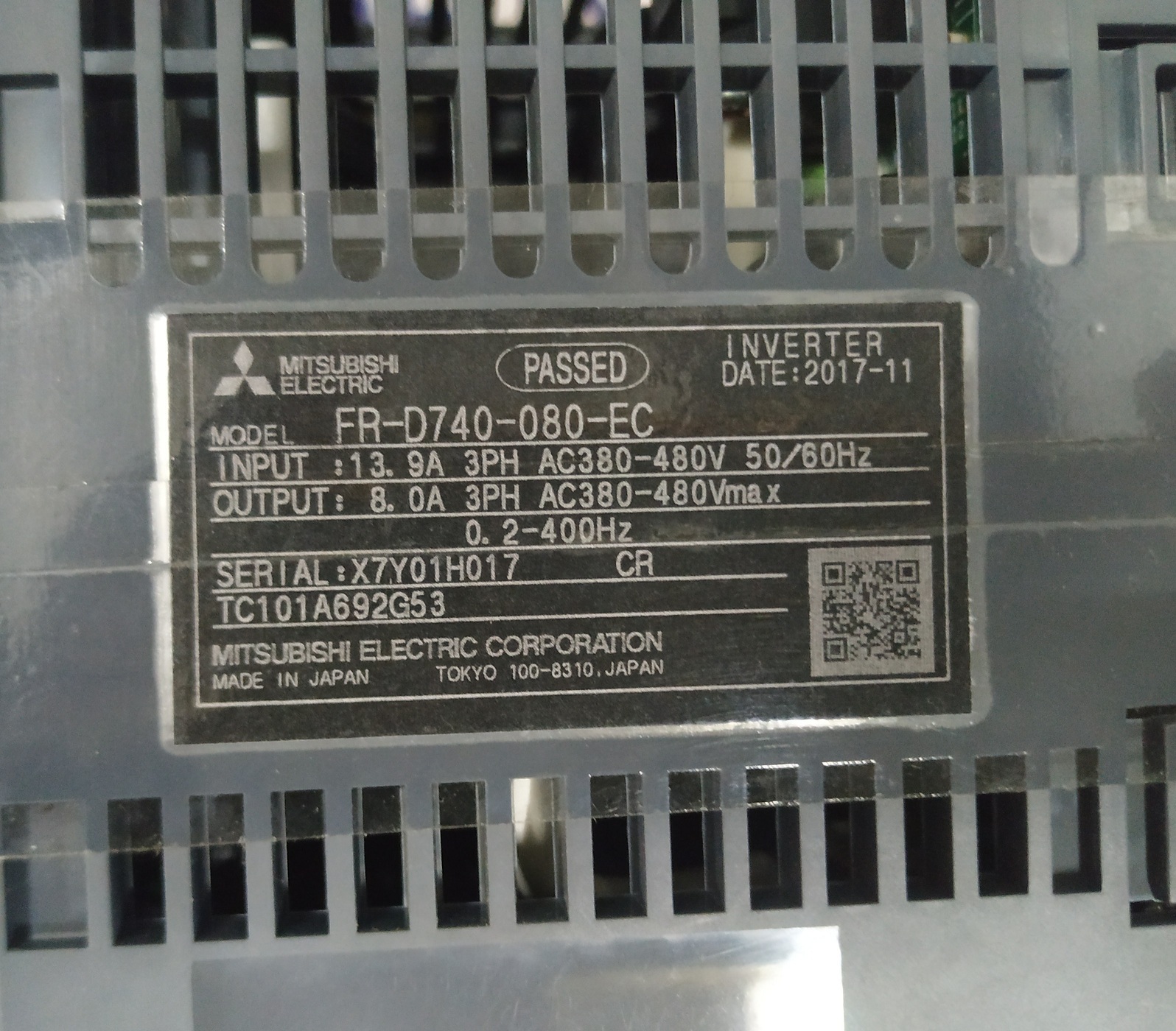 MITSUBISHI AC INVERTER DRIVE FR-D740-080-EC