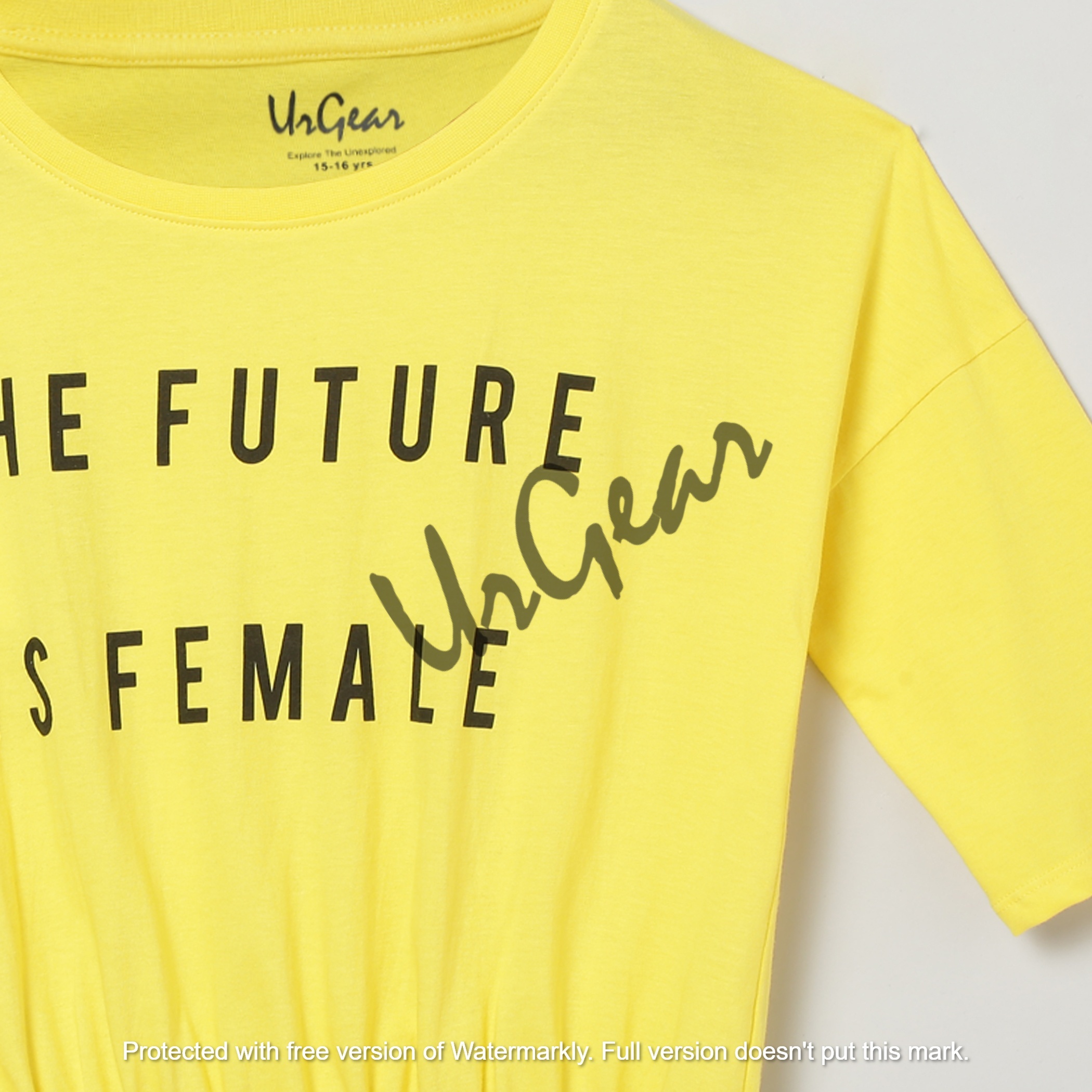 UrGear Yellow Kids Printed Pure Cotton T-Shirt