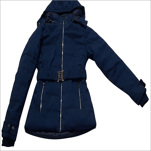 Ladies Full Sleeve Jacket With Belt And Hood