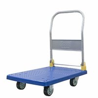 Platform Trolley Portable Dolly Cart 150 Kg Capacity, Blue , 4