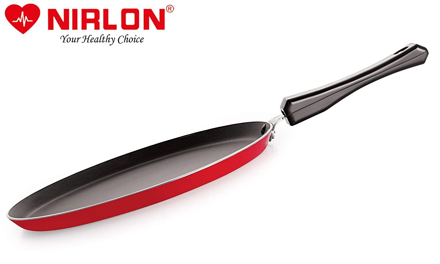 Nirlon Special Non-stick Aluminium Flat Tawa, Red (26cm)