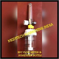 Bpc Flowmeter Set - Brass & Polycarbonate, White Color, 400g Weight | Back Pressure Compensated, Leak Proof Silicone O Ring, Accurate Reading