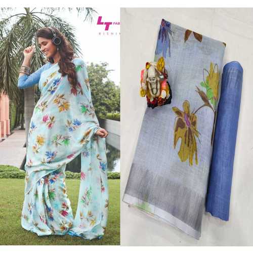 Soft linen saree