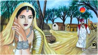Indian Village Theme Canvas Painting