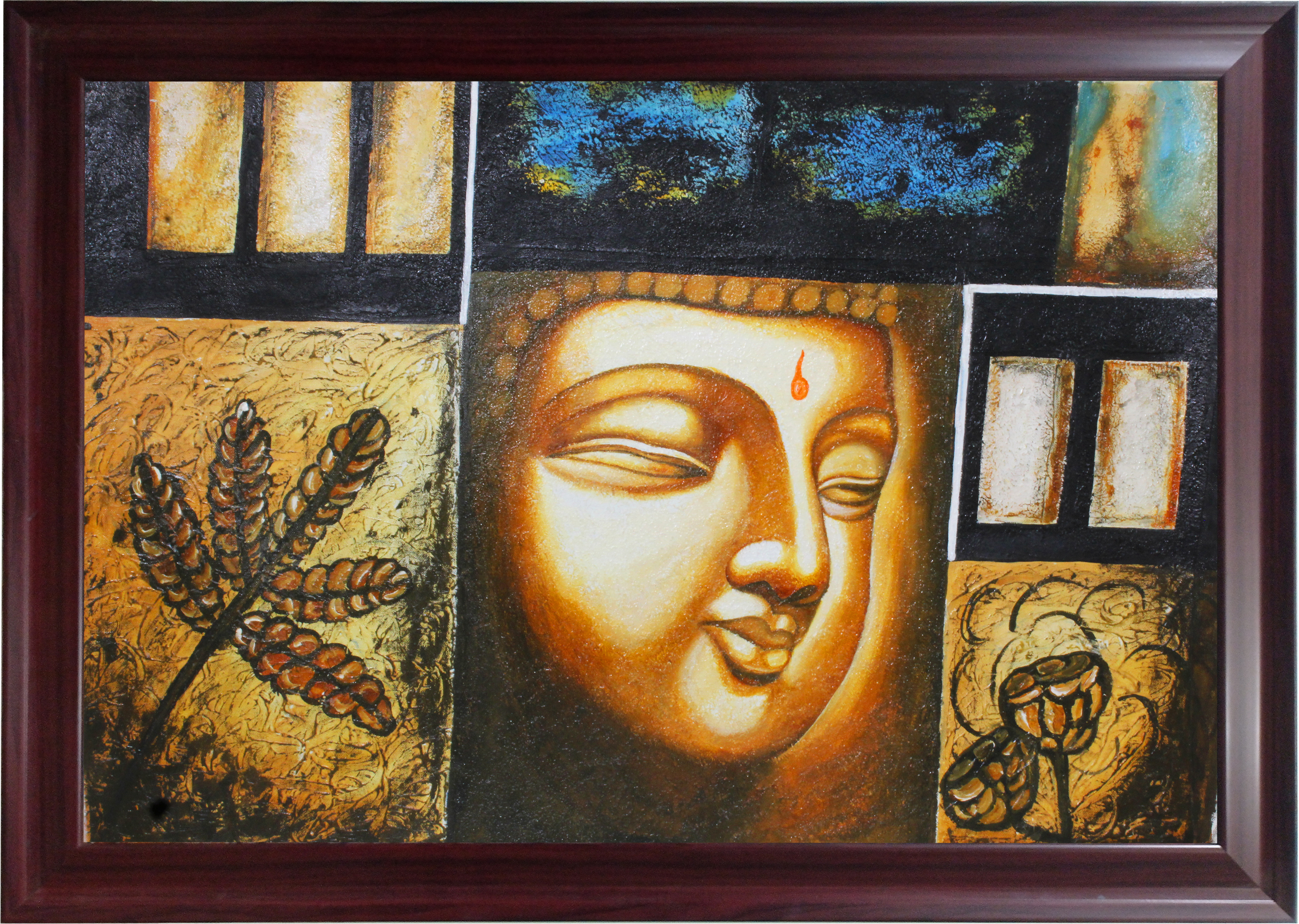 Handmade Buddha Canvas Painting
