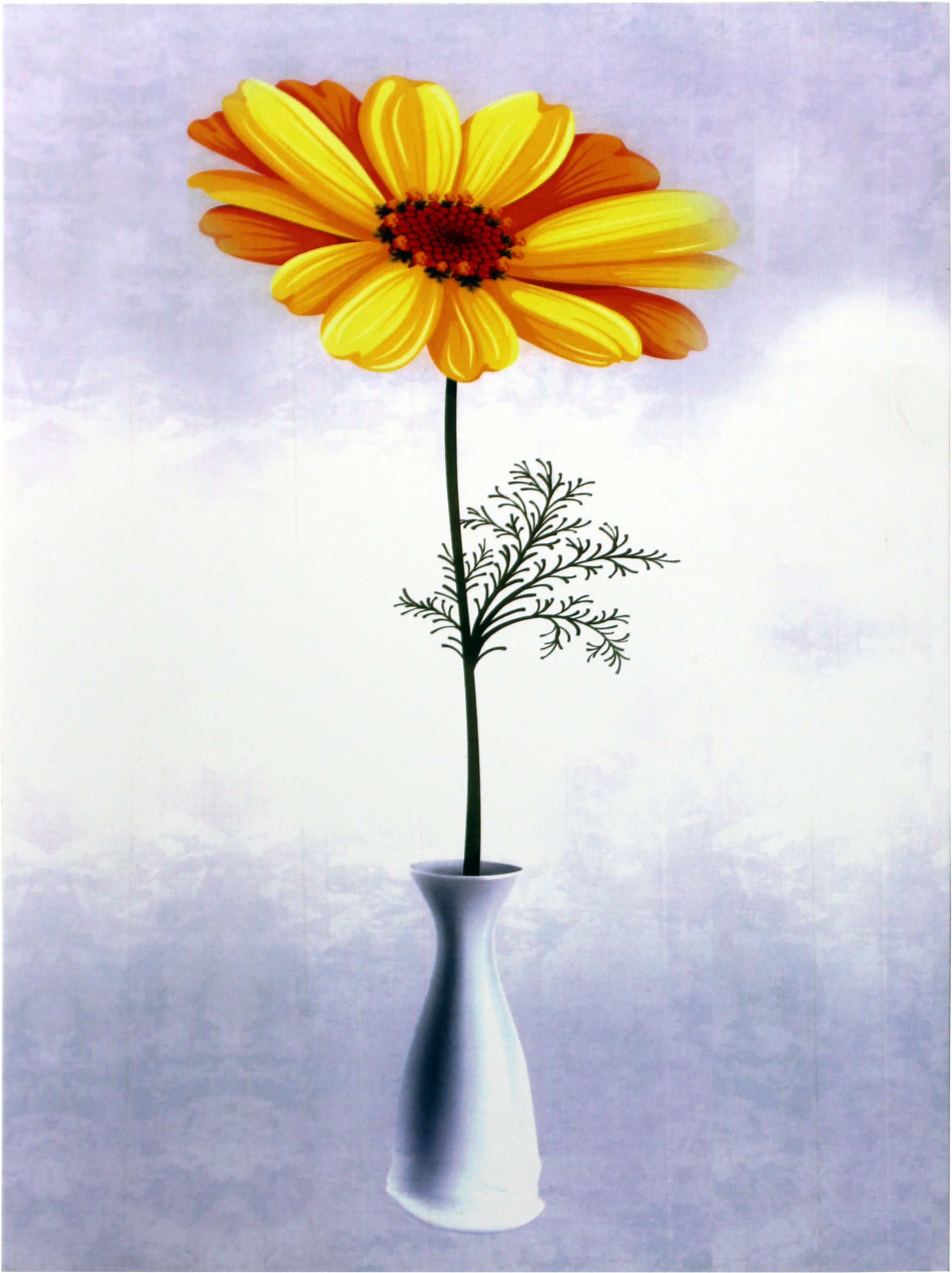 Flower And Flower Pot Poster Painting