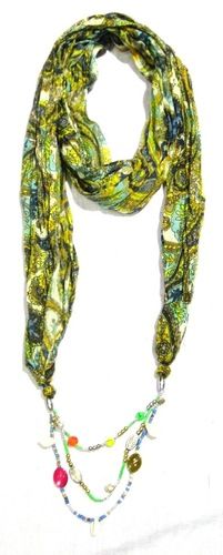 Designer Beaded Printed Fancy Neck Scarf