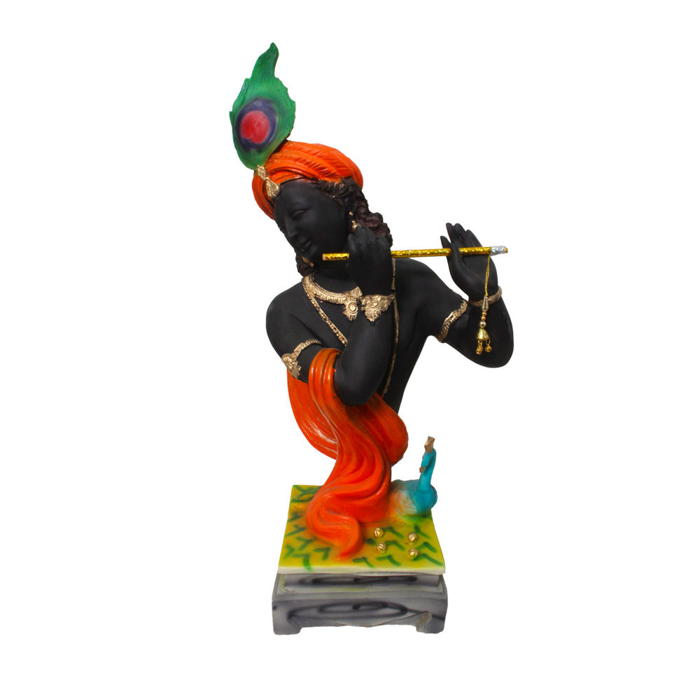 Polyresin Mor Pankhi Krishna Statue