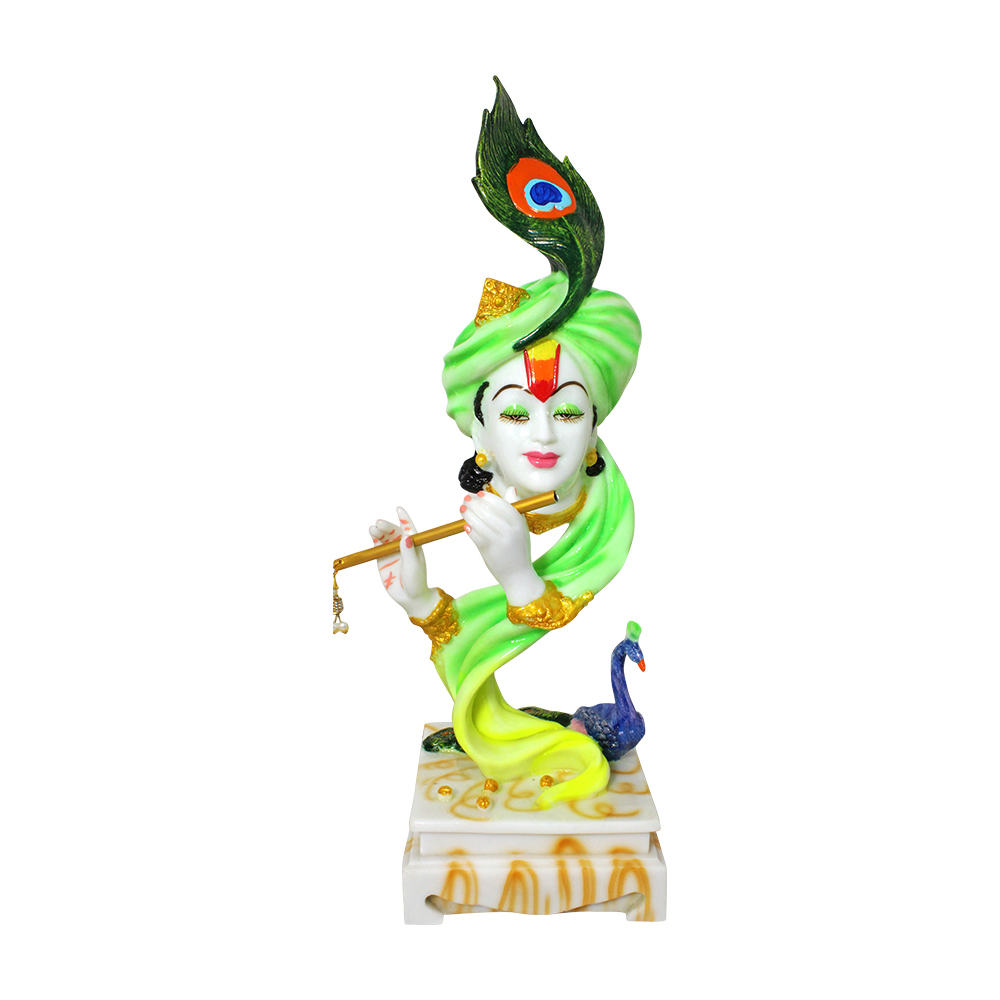 Polyresin Mor Pankhi Krishna Statue