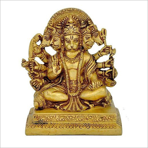 Brass Panchmukhi Hanuman Statue By DHRAMA GOODS EXPORTS PRIVATE LIMITED