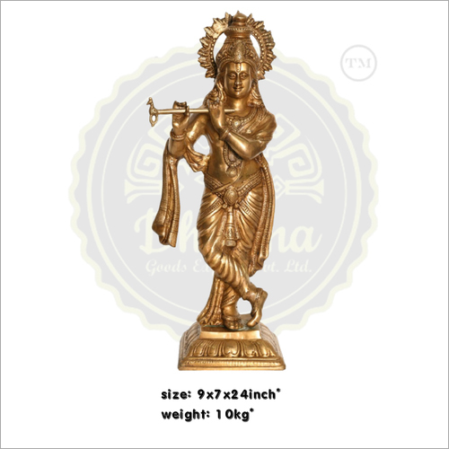 Brass Lord Krishna Statue