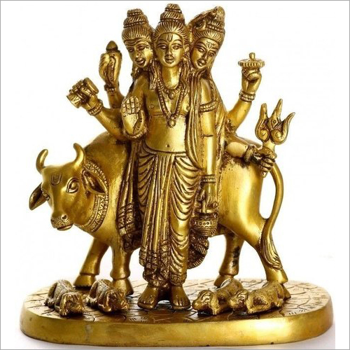 Brass Dattatreya Statue