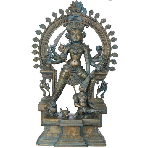 Brass Mahishasura Mardini Goddess Durga Statue