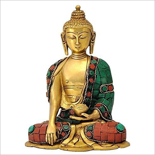 Gold Plated Brass Buddha Statue