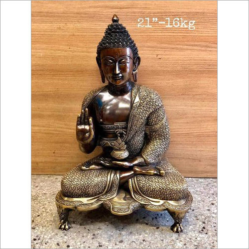 Eco-Friendly 21 Inch Brass Buddha Statue