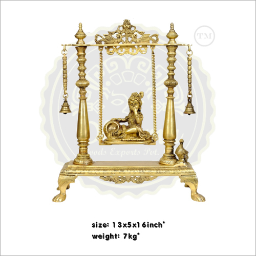 Brass Krishna on jhula