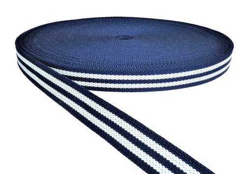 40 Mm Double Color Niwar Tapes Ss-f23 Ht Navy & Ra White