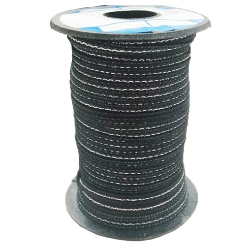 6 Mm Shoe Elastic S Bm 001 Lurex Silver Zari With Black