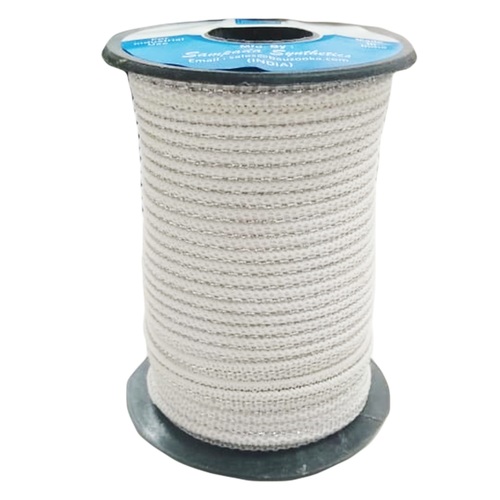 6 Mm Shoe Elastic S Bm 001 Lurex Silver Zari With White