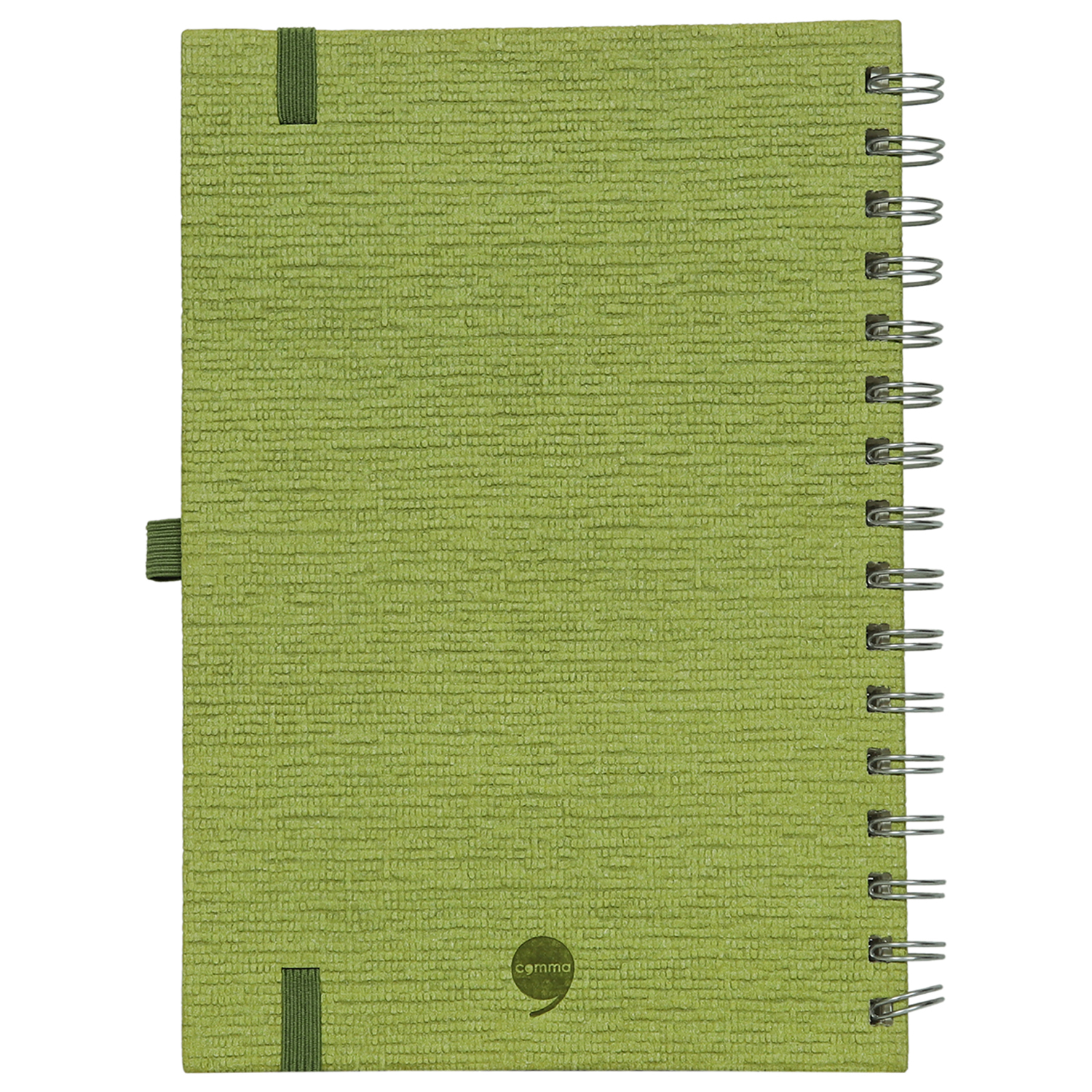 Comma Abaca - A5 Size - Wire-O-Bound Notebook (Green)