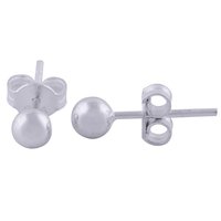Round Ball Plain 925 Sterling Solid Silver Stud Earrings