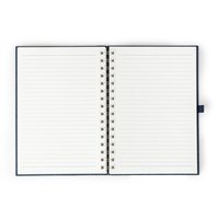 Comma Abaca - A5 Size - Wire-O-Bound Notebook (Navy Blue)