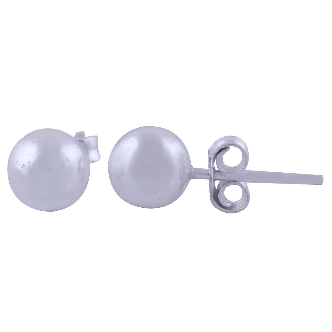 Round Ball Plain 925 Sterling Solid Silver Stud Earrings