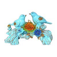 Multi Color Polymarble Bird Sculpture