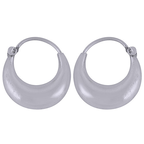 Plain 925 Sterling Solid Silver Bali Earrings