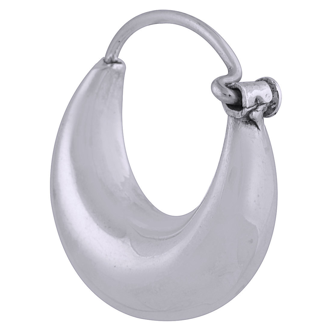 Plain 925 Sterling Solid Silver Bali Earrings