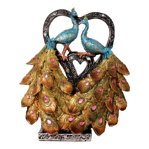 Polyresin Beautiful Peacock Sculpture
