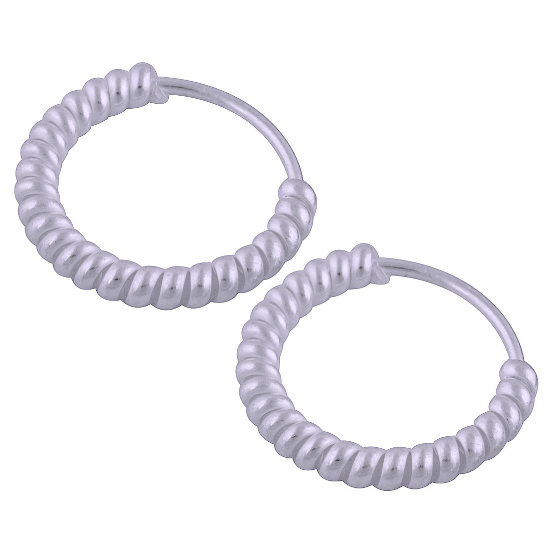 Textured Plain 925 Sterling Solid Silver Bali Earrings