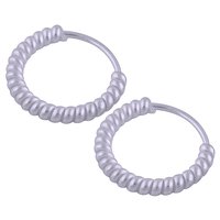 Textured Plain 925 Sterling Solid Silver Bali Earrings