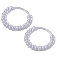 Textured Plain 925 Sterling Solid Silver Bali Earrings