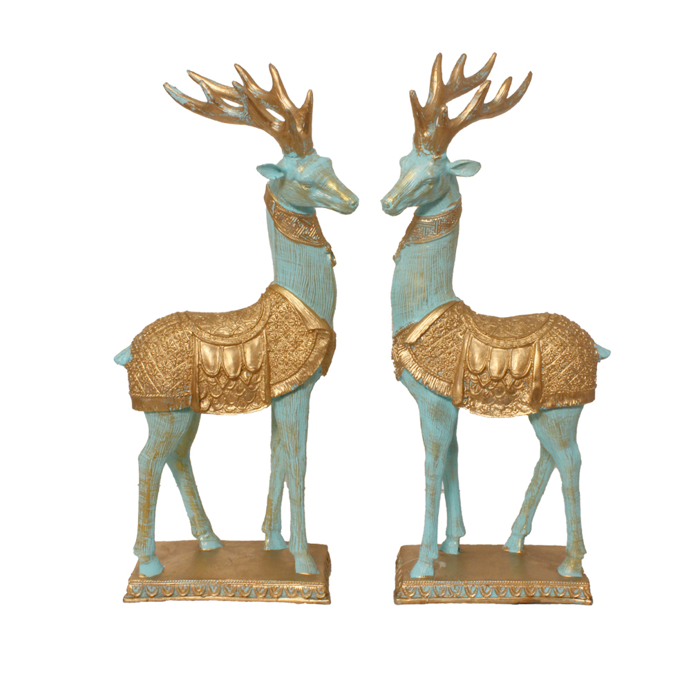 Antique Polyresin Look Deer Statue