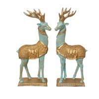 Antique Polyresin Look Deer Statue