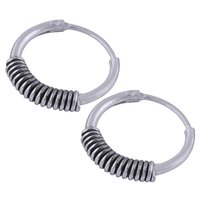 Textured Plain 925 Sterling Solid Silver Bali Earrings
