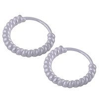 Textured Plain 925 Sterling Solid Silver Bali Earrings