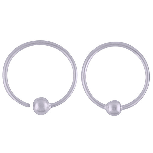 Plain 925 Sterling Solid Silver Bali Earrings