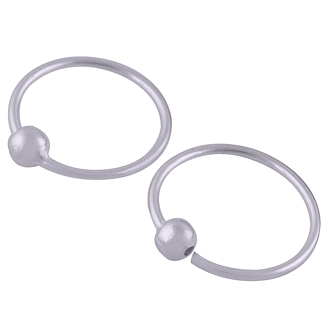 Plain 925 Sterling Solid Silver Bali Earrings