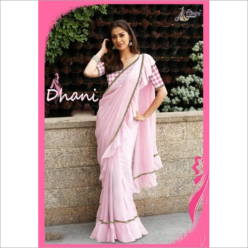 Digital Printed Frill Saree