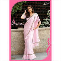 Digital Printed Frill Saree