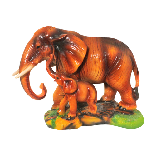 Polyresin Mother And Baby Elephant Decorative Statue