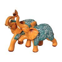 Polyresin Mother And Baby Elephant Decorative Statue