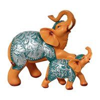 Polyresin Elephant Pair Showpiece