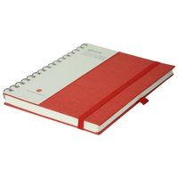 Comma Abaca - A5 Size - Wire-O-Bound Notebook (Red)