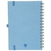 Comma Abaca - A5 Size - Wire-O-Bound Notebook (Sky Blue)