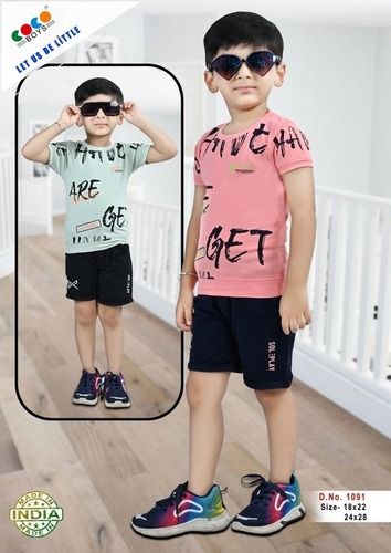 Coco Boys Short Sleeves Print With Cotton Rfd Pants