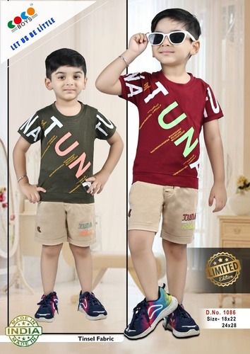 Coco Boys Imported Fabric Tee With Cotton Rfd Pants