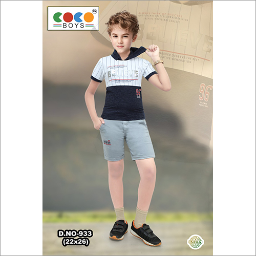Coco Boys Short Sleeves Broken Print With Rfd Cotton Pants